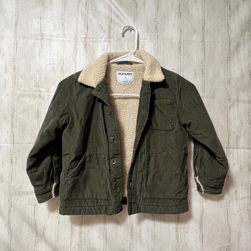 Old Navy Kids Sherpa-Lined Jean Jacket - Olive
